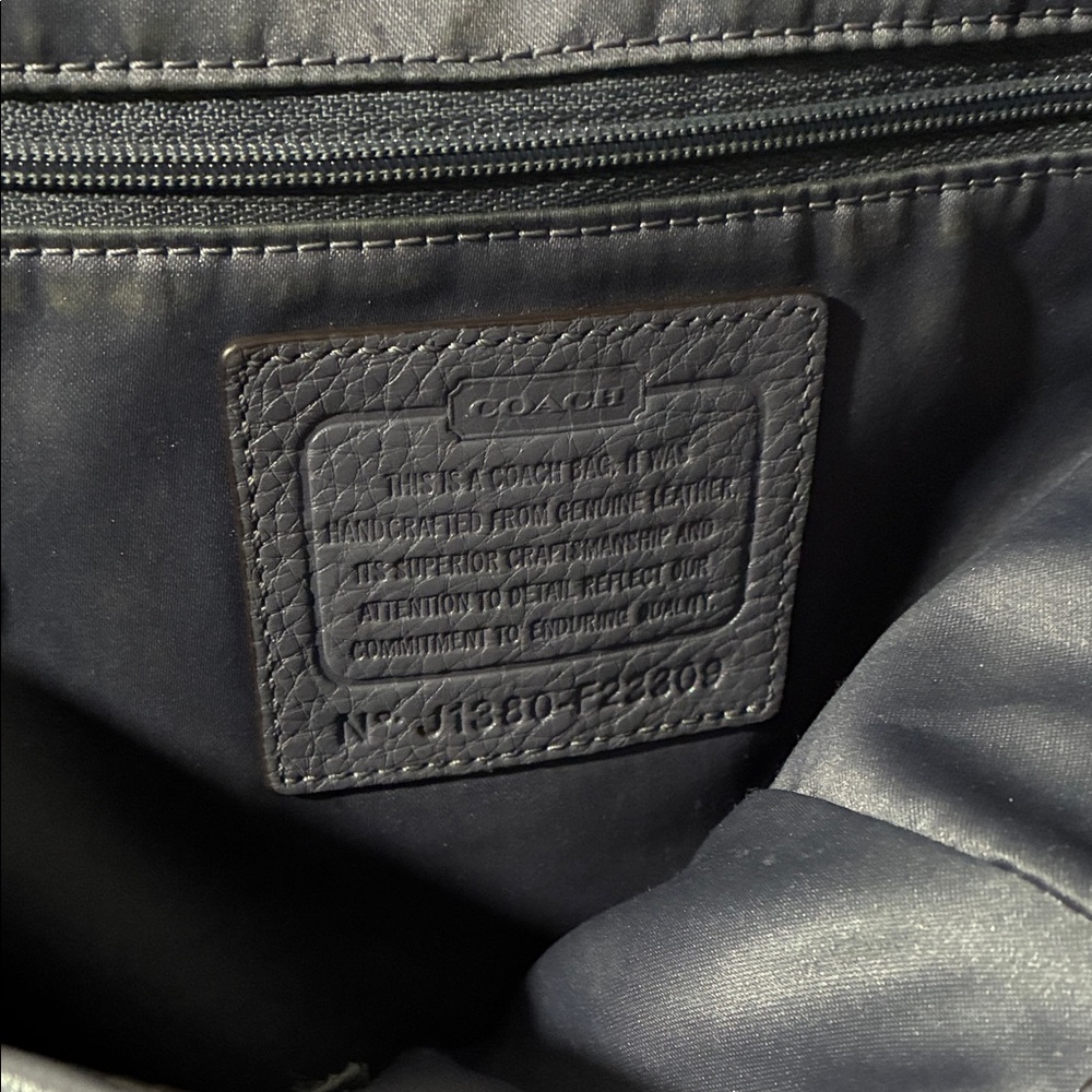 COACH Steel Blue Leather Bag Tote - Picture 4 of 8